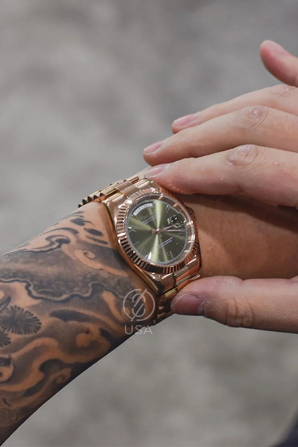 Mod Day-Date Rose Gold Green