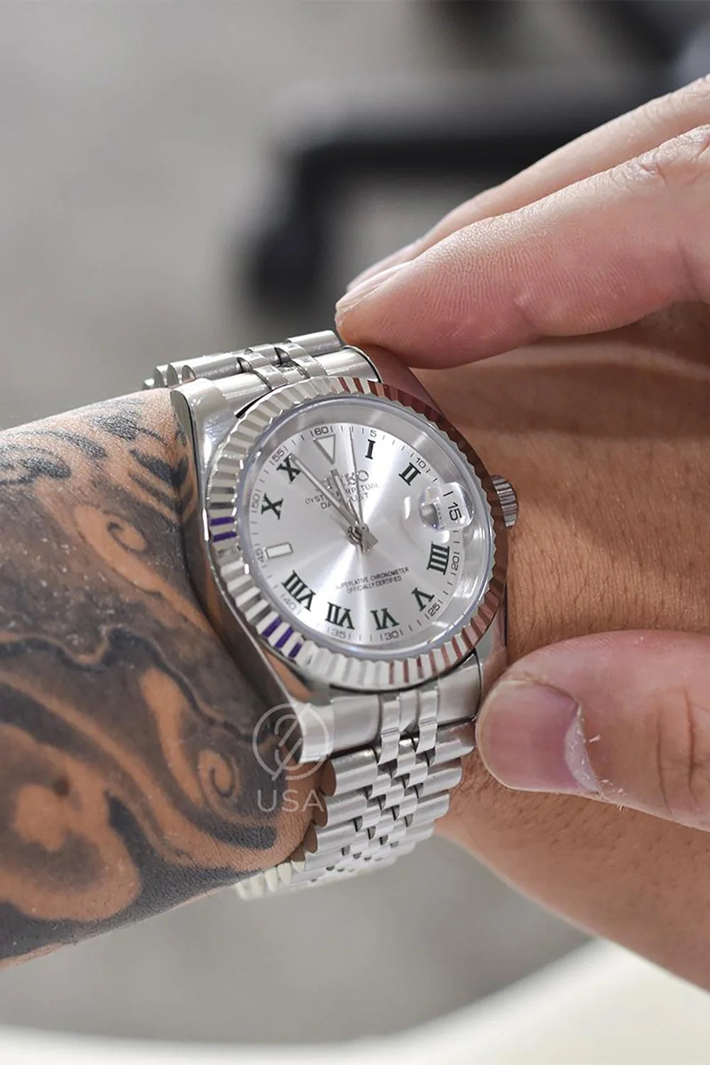 Mod Datejust Wimbledon Silver