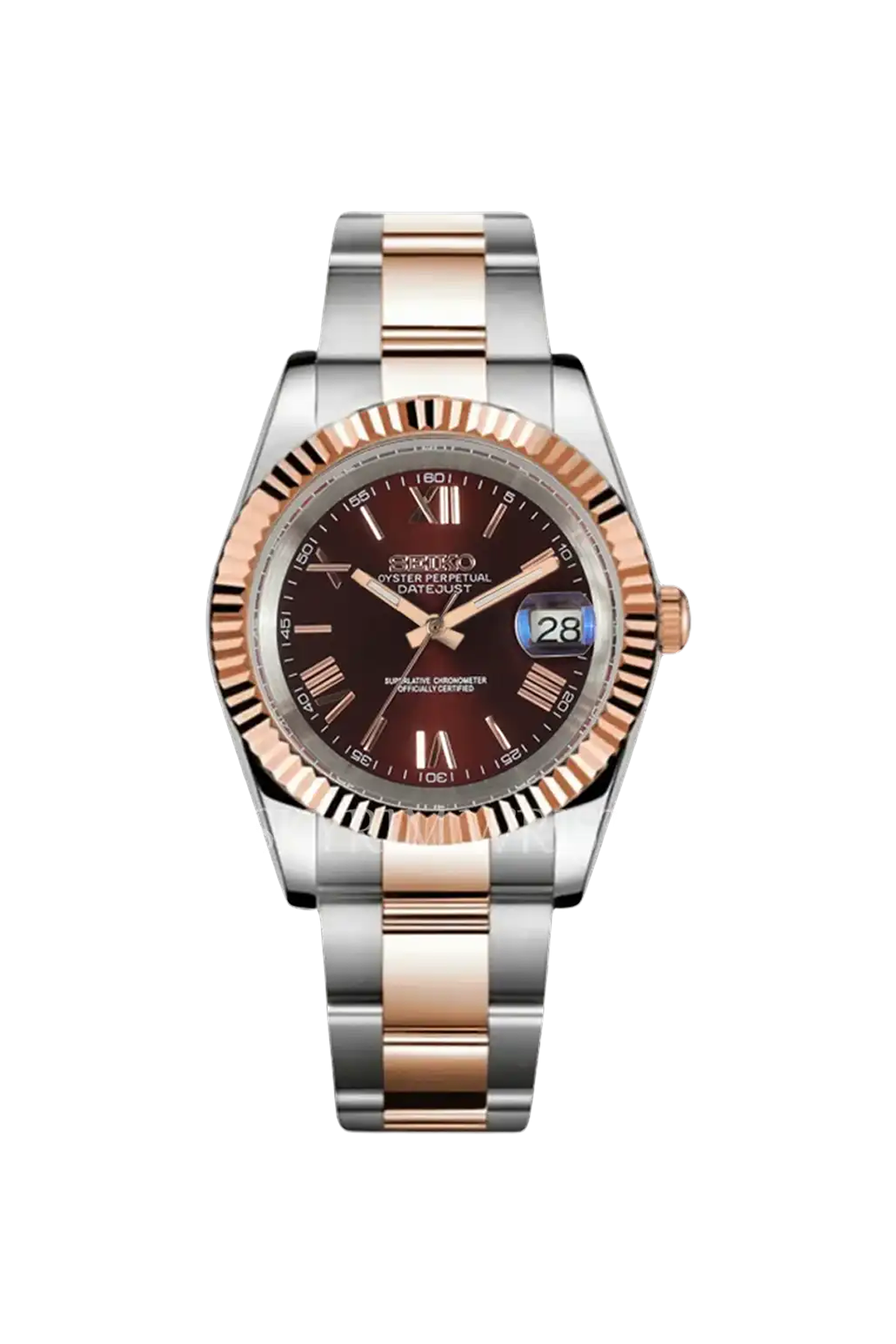 Mod Datejust Two-Tone Rose Gold Red