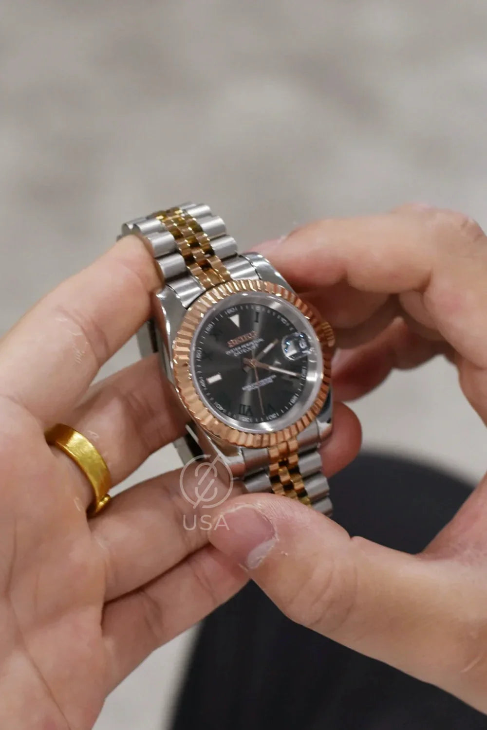 Mod Datejust Wimbledon Two-Tone Rose Gold Gray