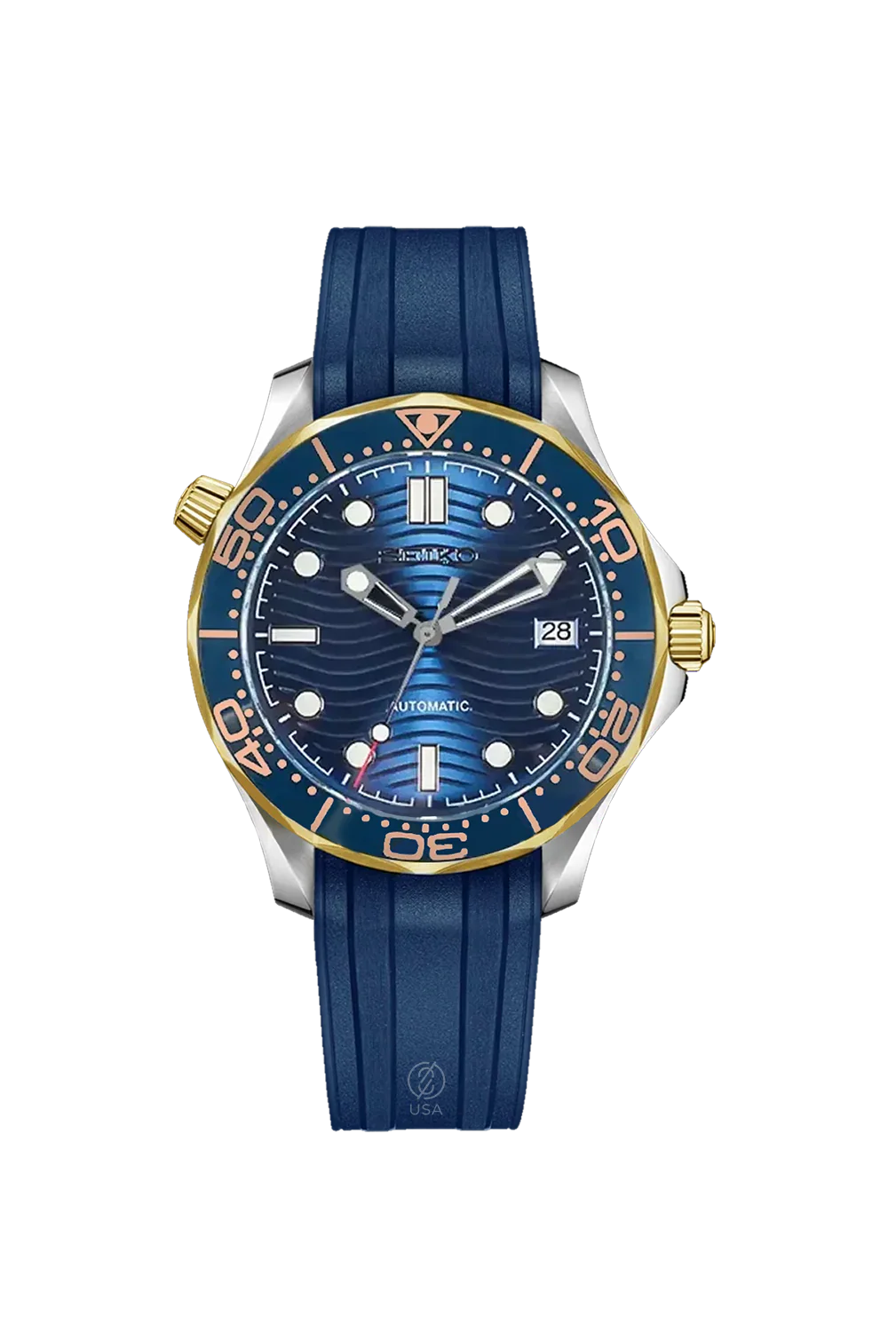 Mod Seamaster Gold Blue Wave