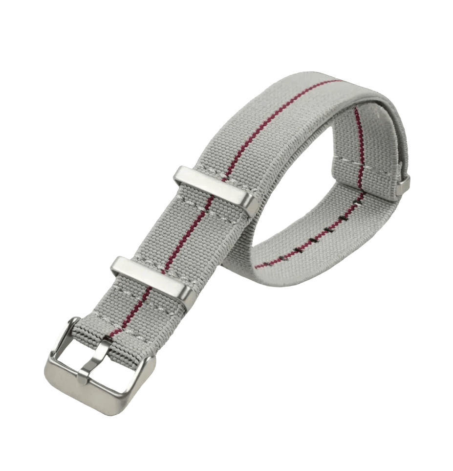 Light Grey & Red Nylon Strap