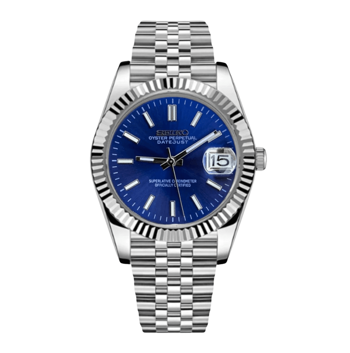 Seiko Mod Datejust Blue