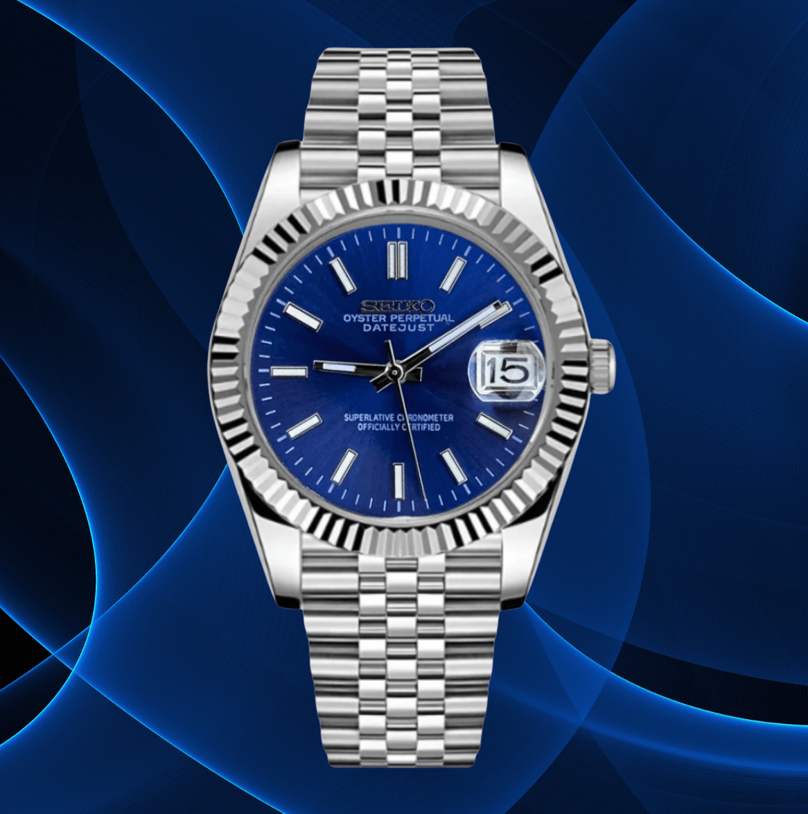 Seiko Mod Datejust Blue