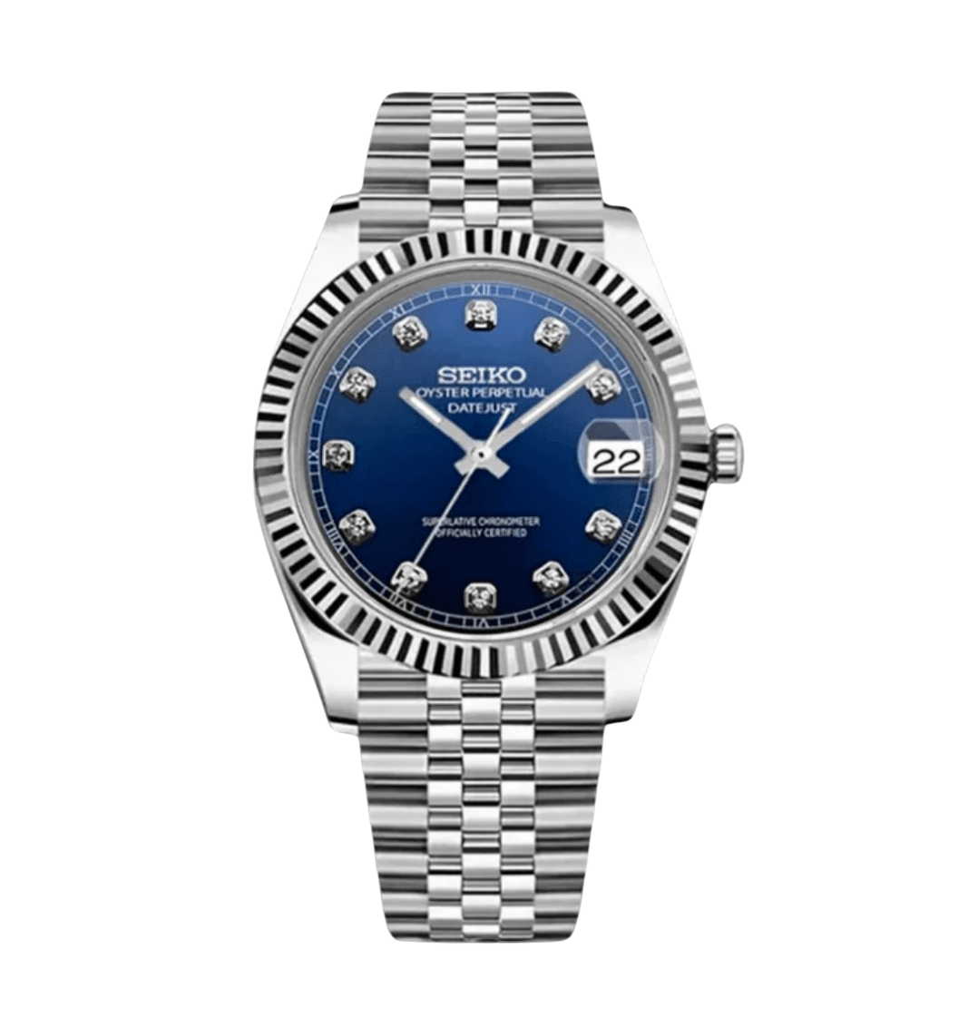 Seiko Mod Datejust Blue Gem