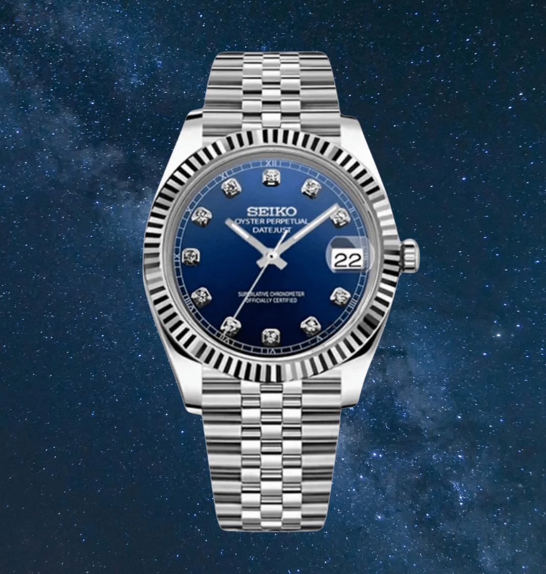 Seiko Mod Datejust Blue Gem