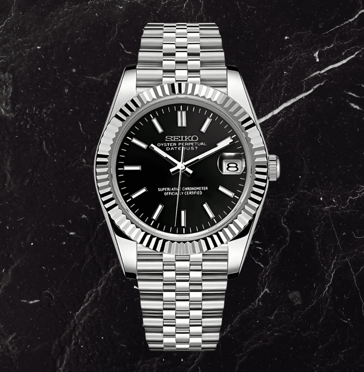 Seiko Mod Datejust Classic Black
