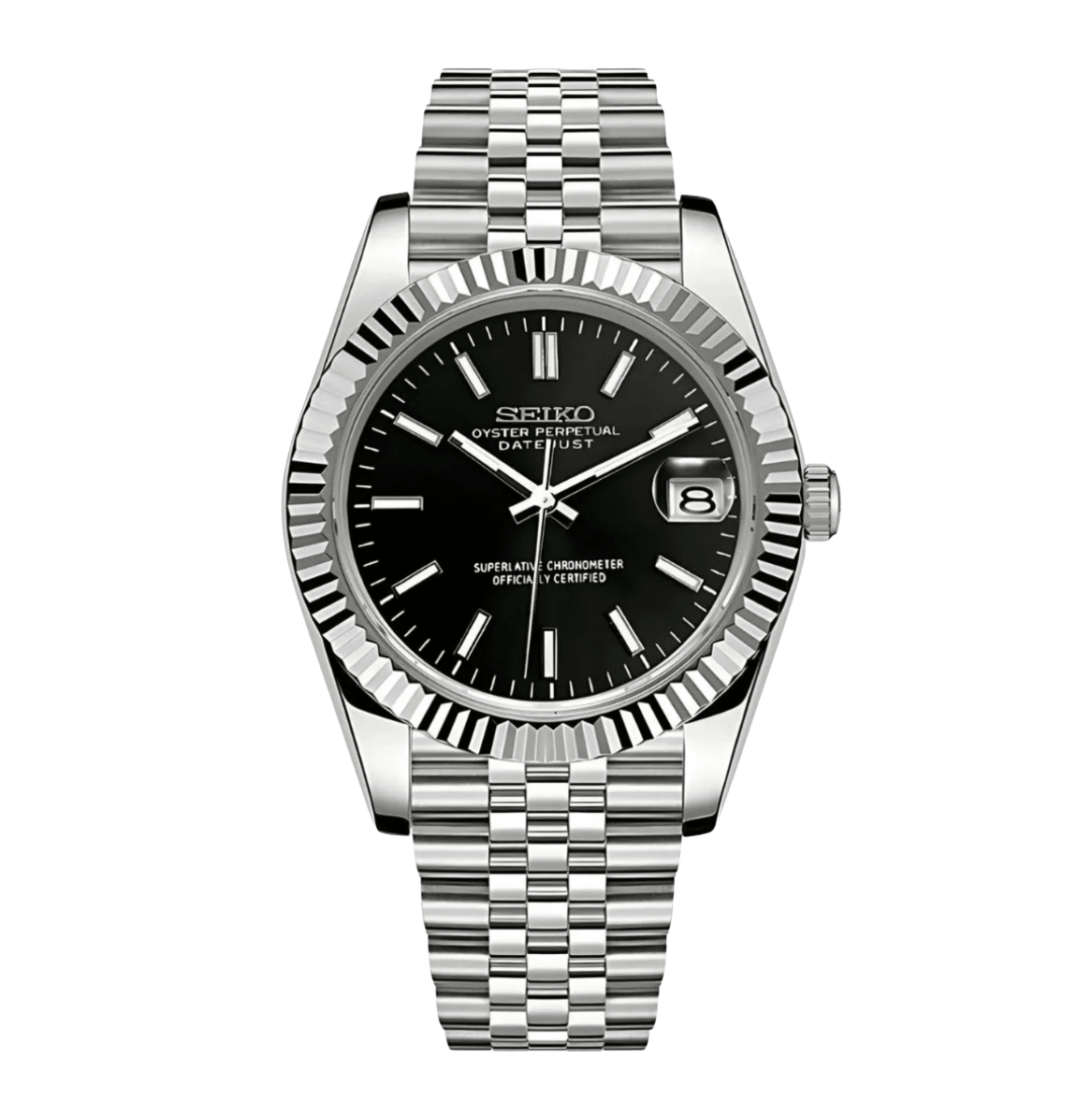 Seiko Mod Datejust Classic Black