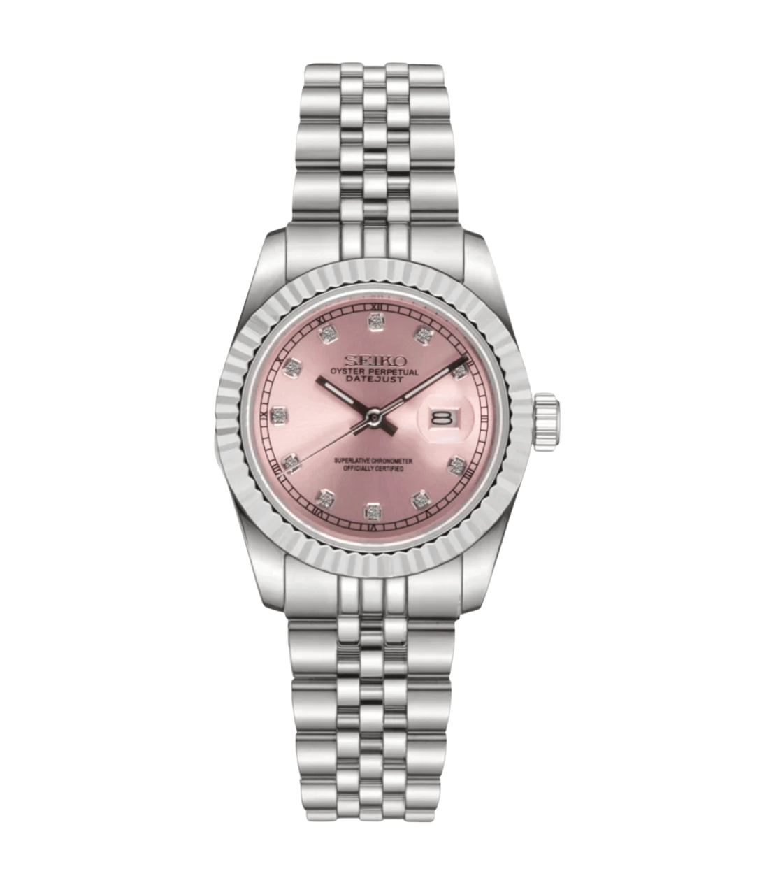 Seiko Mod Datejust Lady Gem Pink