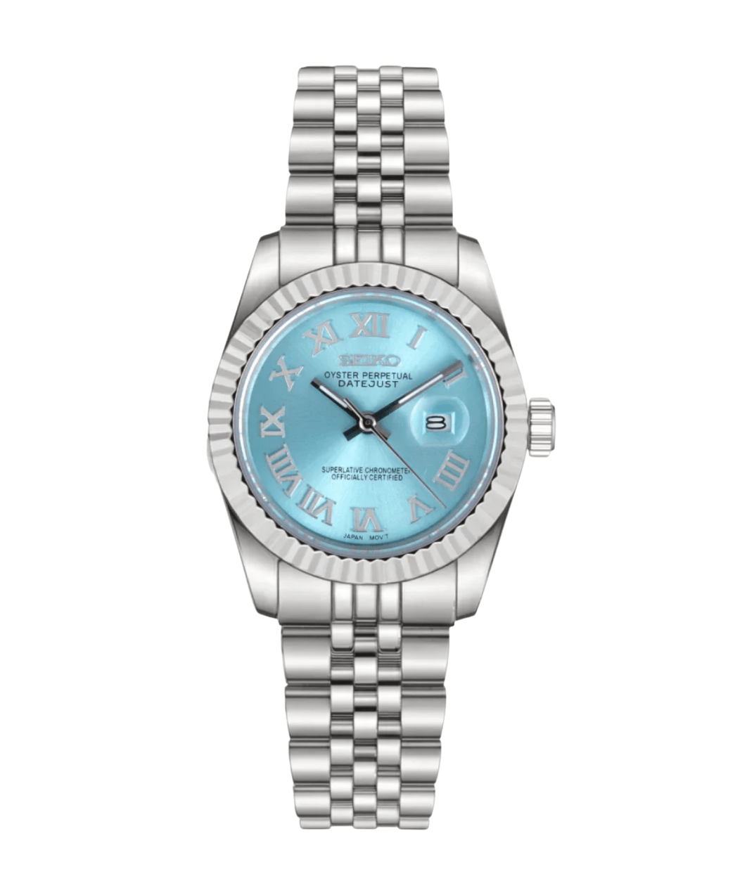 Seiko Mod Datejust Lady Roman Blue