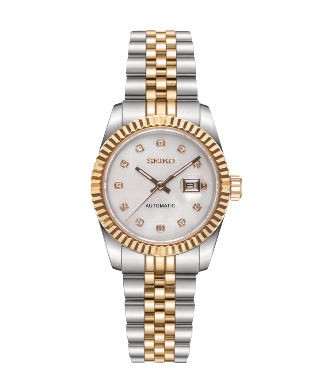 Seiko Mod Datejust Lady Twotone Gem White