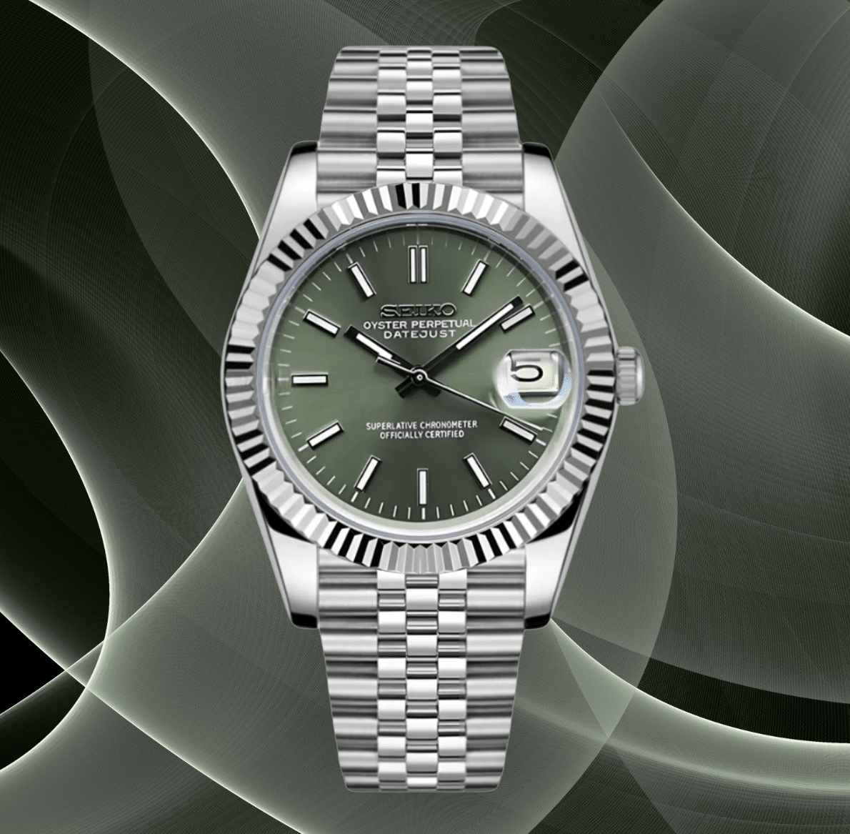 Seiko Mod Datejust Olive