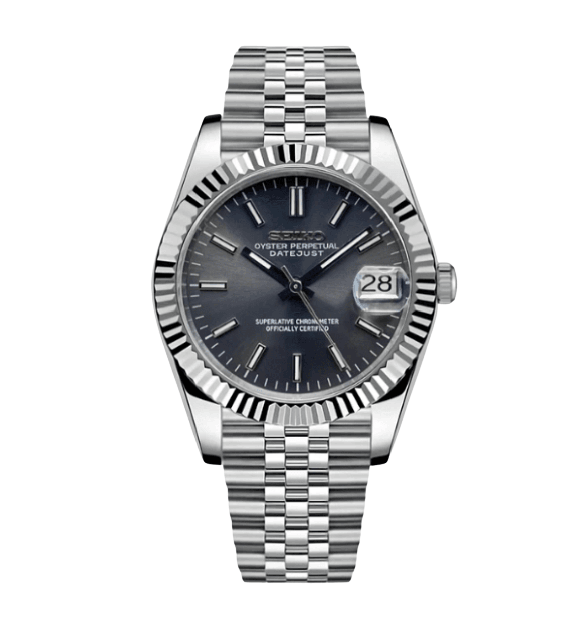 Seiko Mod Datejust "Rhodium"