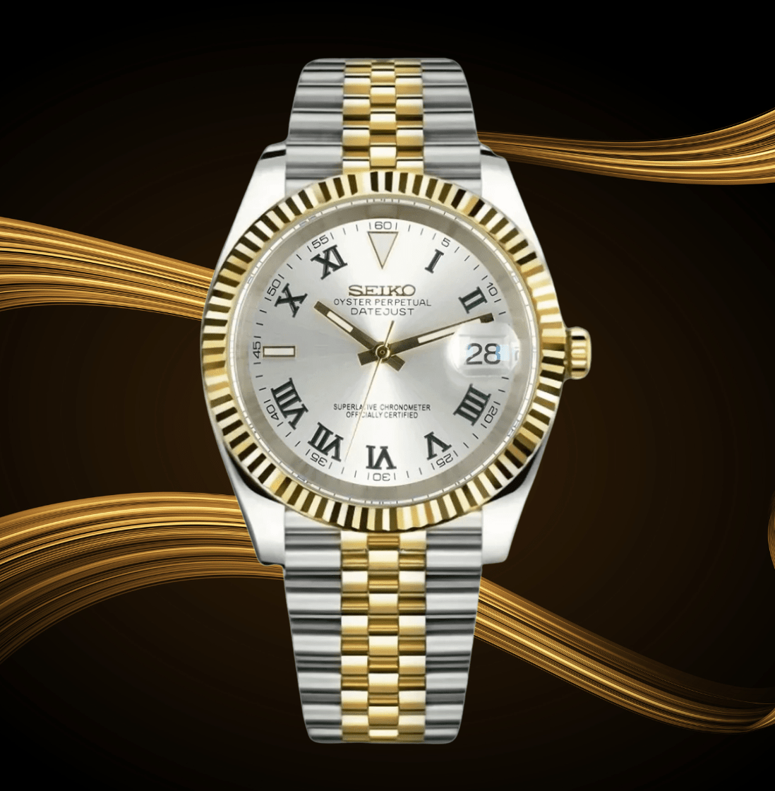 Seiko Mod Datejust Two-Tone Wimbledon