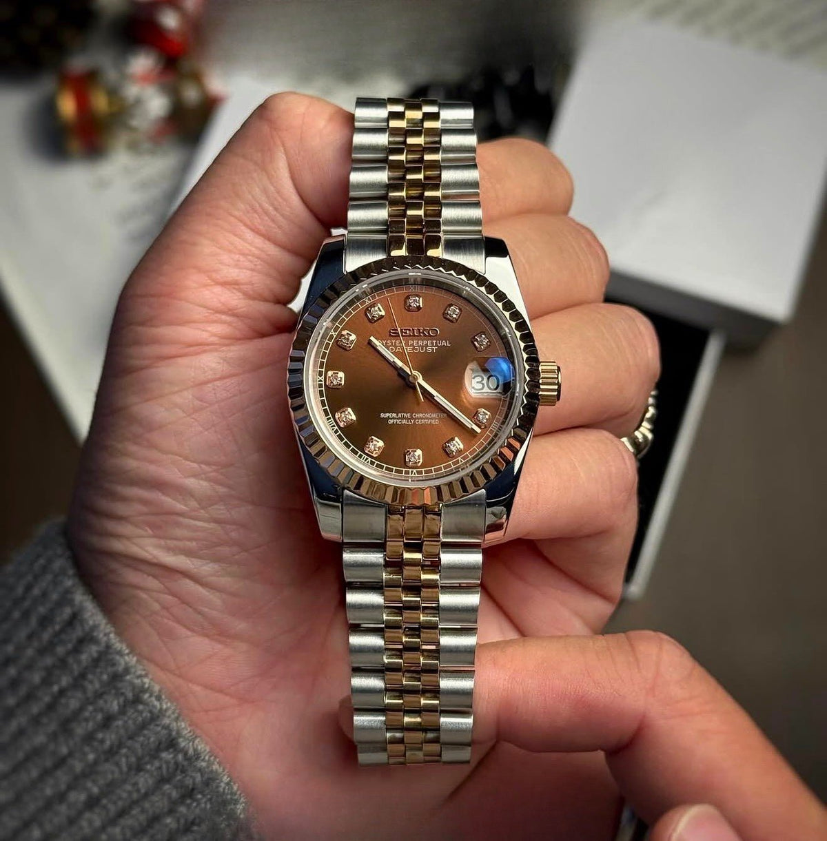 Seiko Mod Datejust Twotone Gem