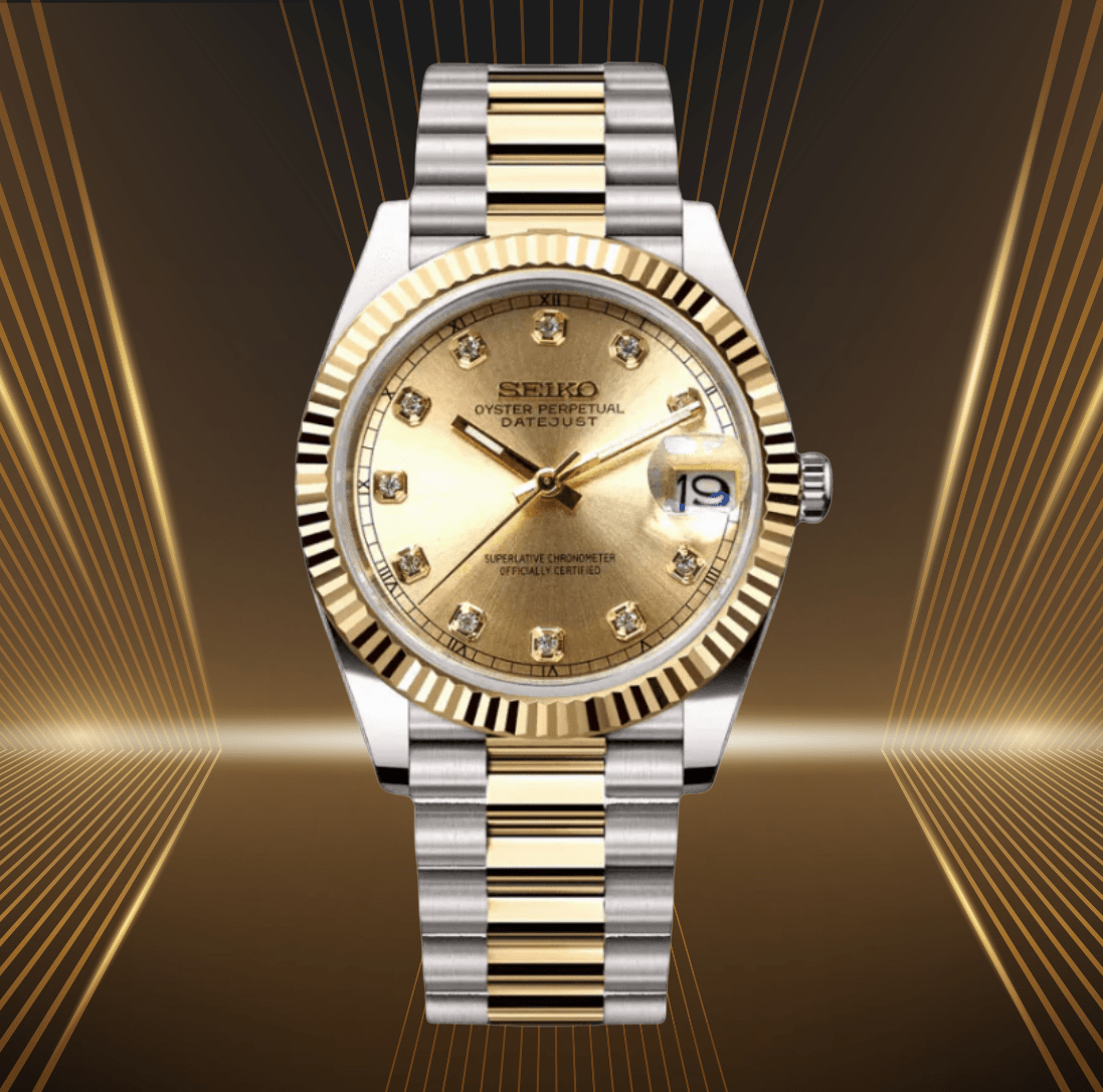 Seiko Mod Datejust Twotone Gold Gem