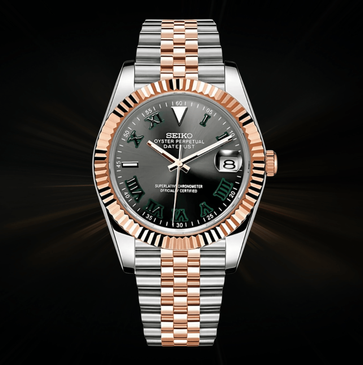 Seiko Mod Datejust Twotone Wimbledon