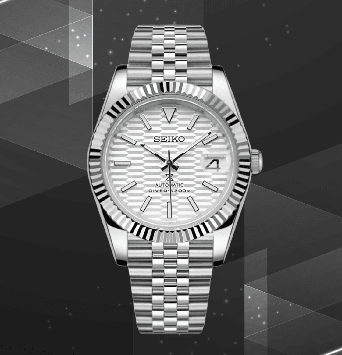 Seiko Mod Datejust White Motif