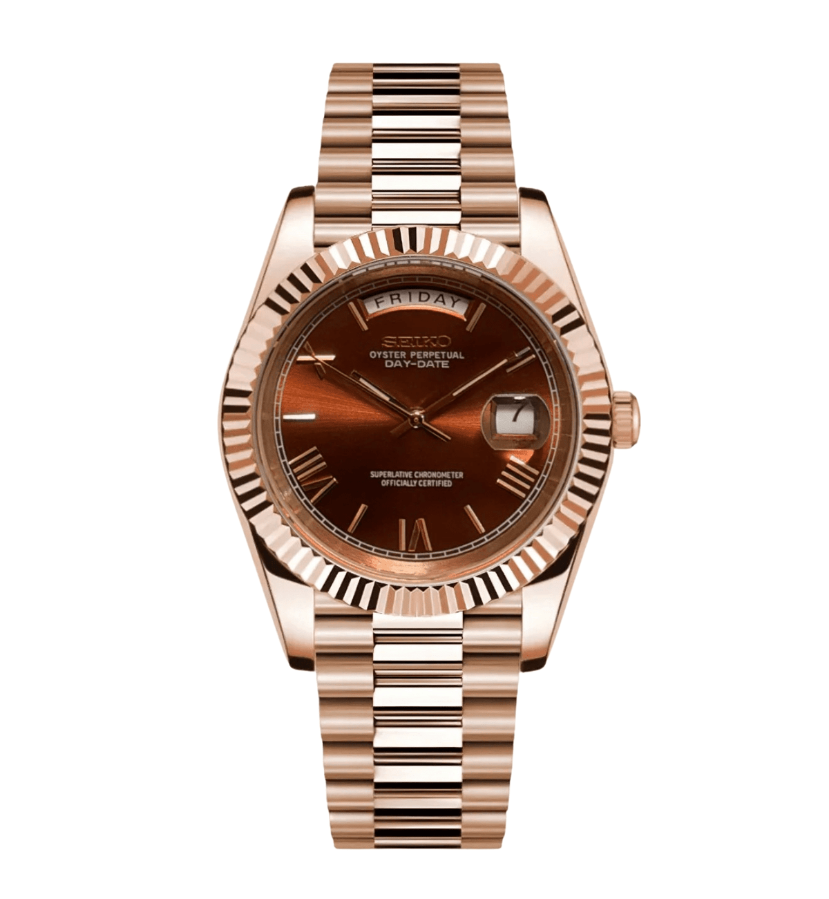 Seiko Mod Day-Date RG Roman Chocolate