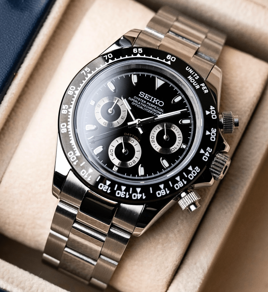 Seiko Mod Daytona Black
