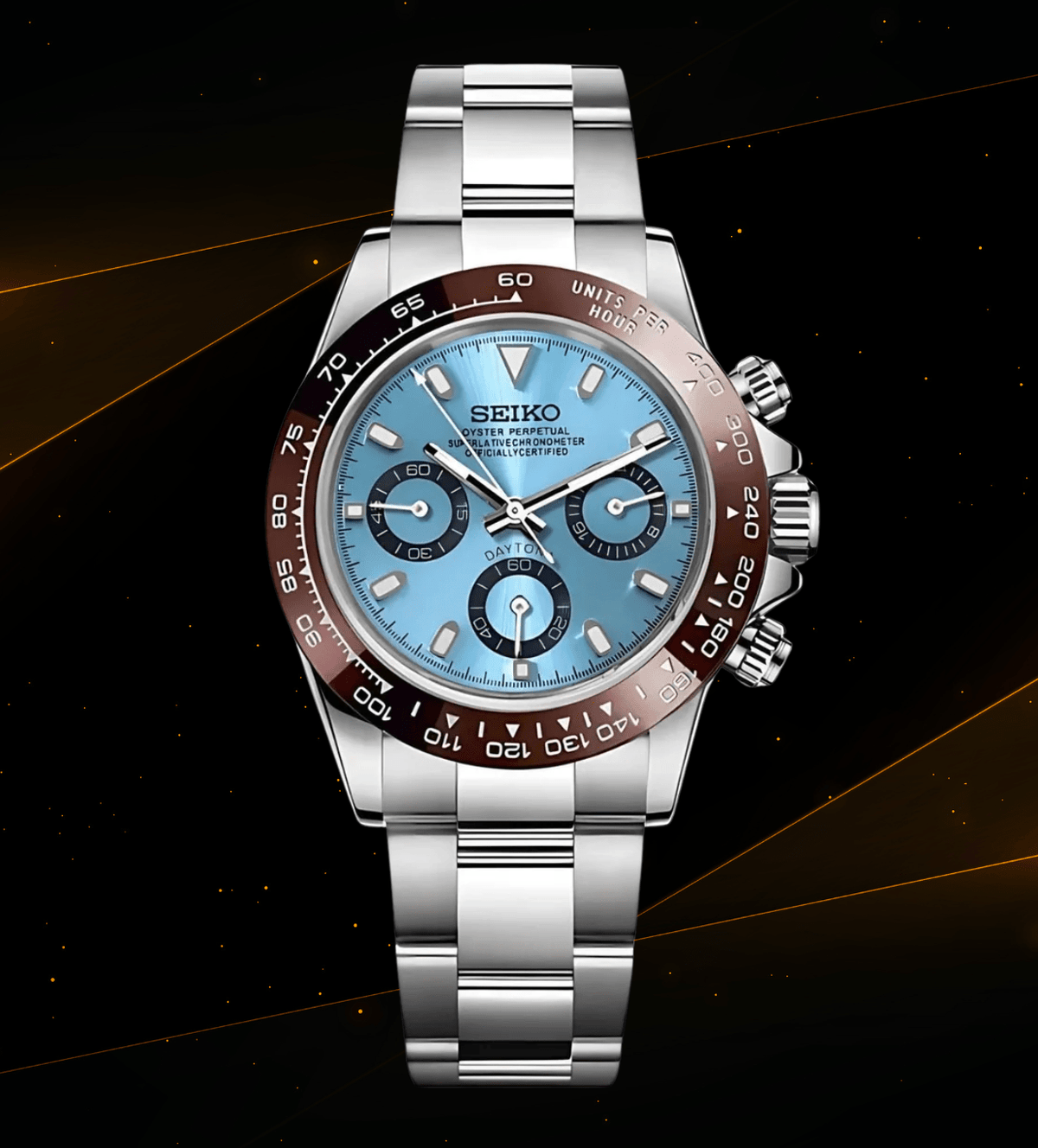 Seiko Mod Daytona Brown Blue
