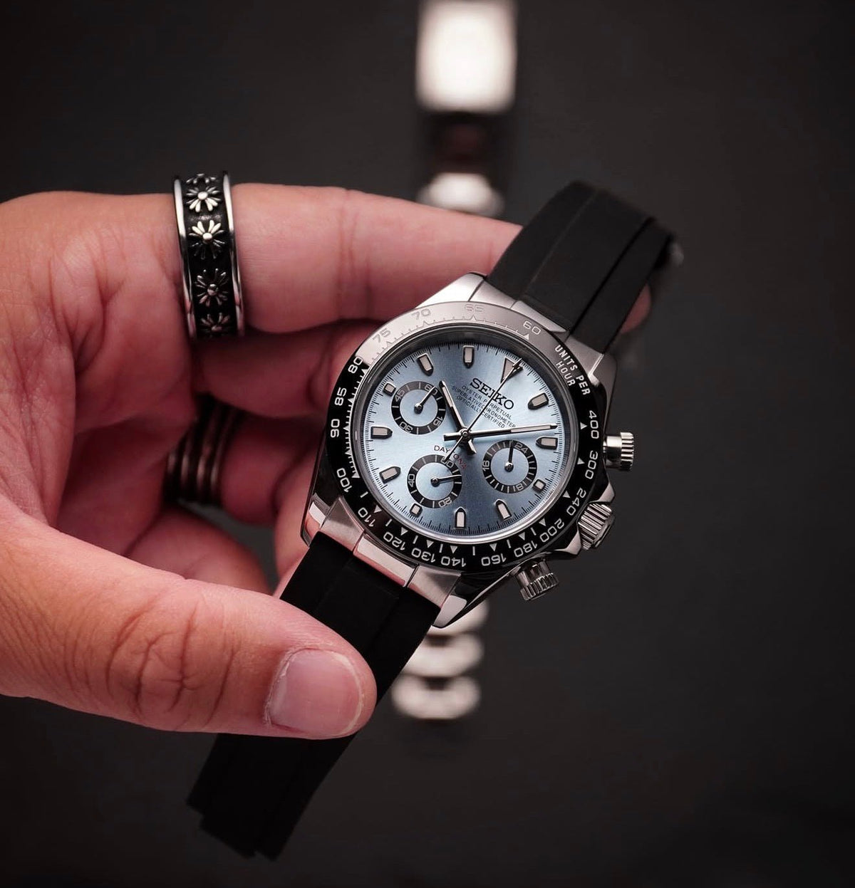 Seiko Mod Daytona Ice Blue Ceramic
