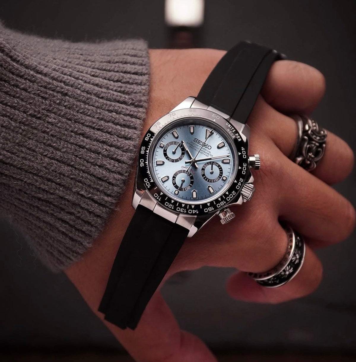 Seiko Mod Daytona Ice Blue Ceramic