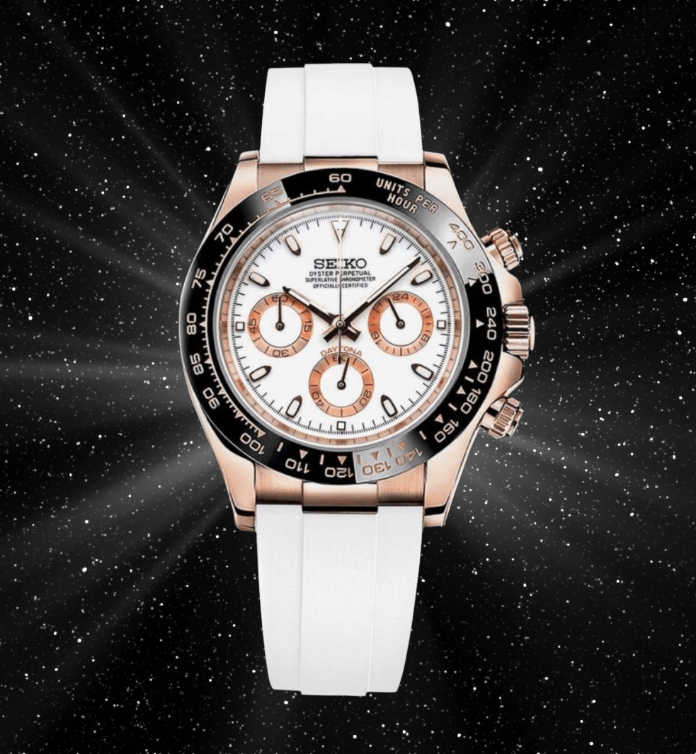 Seiko Mod Daytona RG White