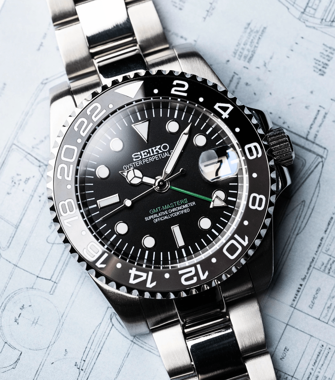 Seiko Mod GMT Bruce Wayne