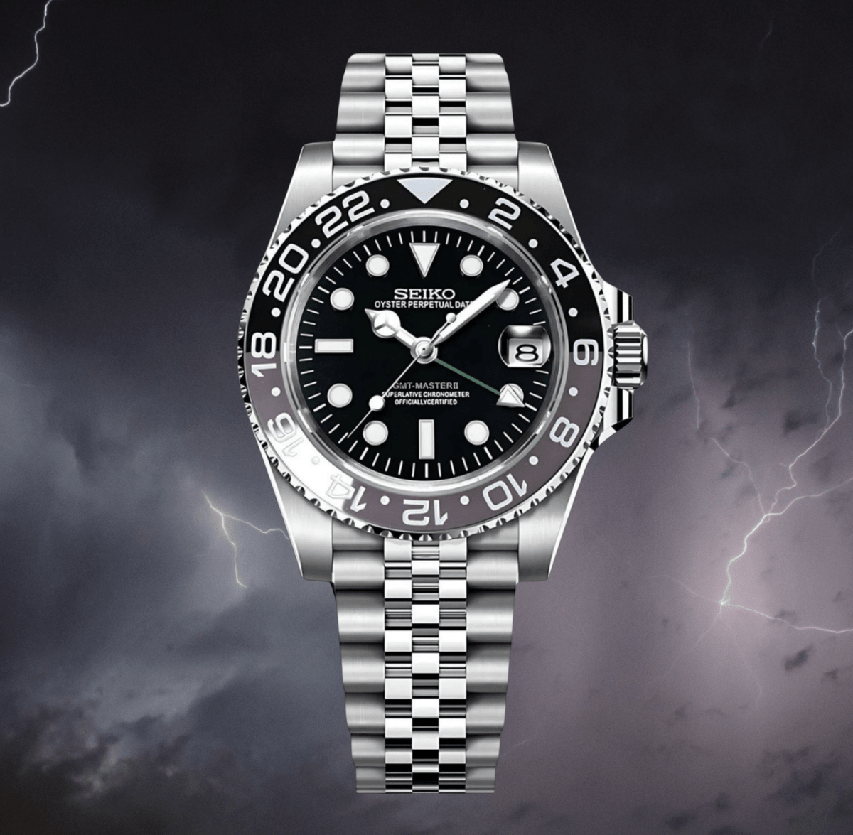 Seiko Mod GMT Bruce Wayne