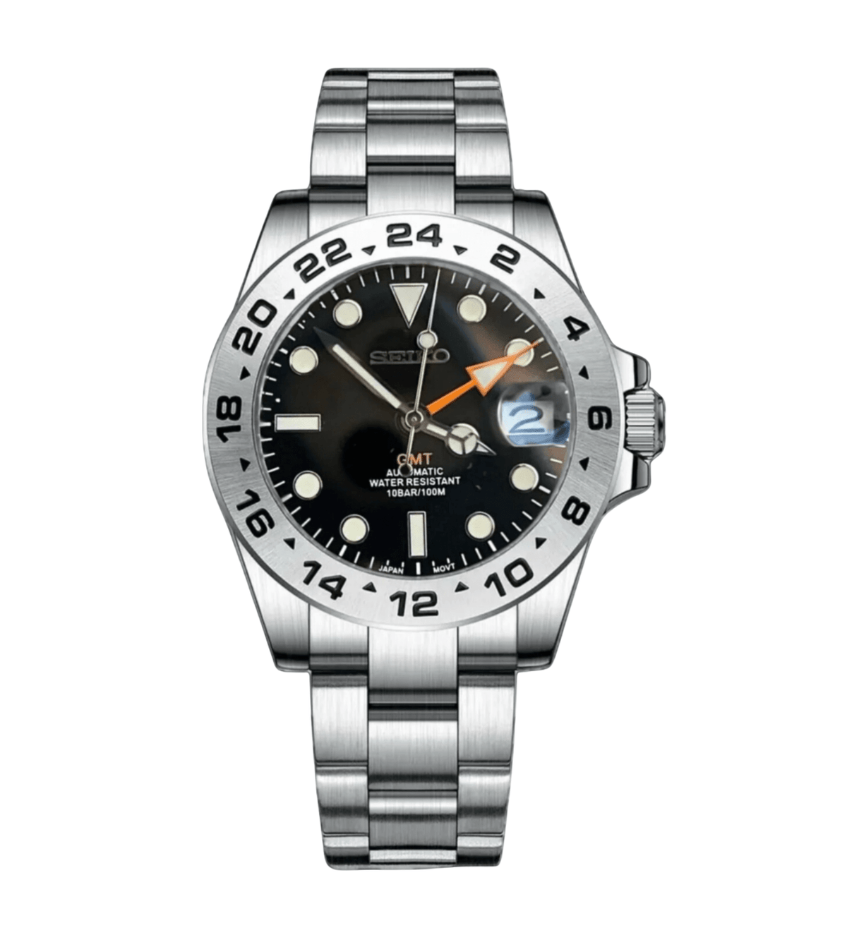 Seiko Mod GMT Explorer II Black