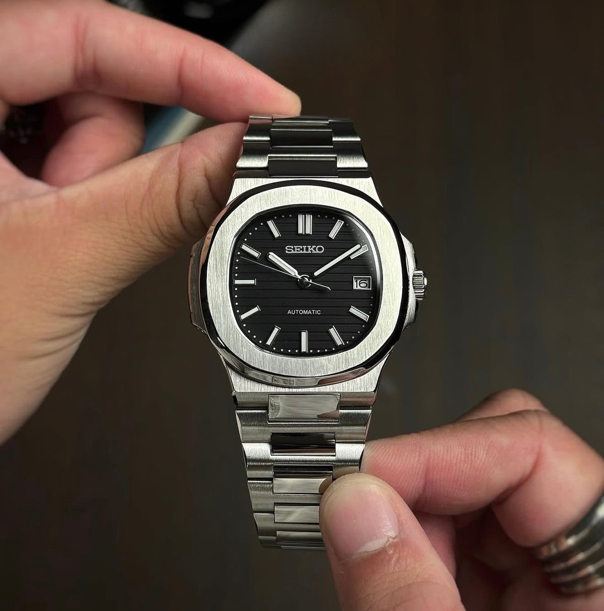 Seiko Mod Nautilus Black