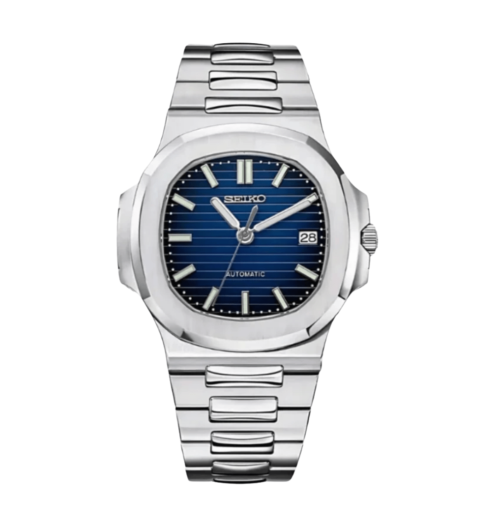 Seiko Mod Nautilus Blue