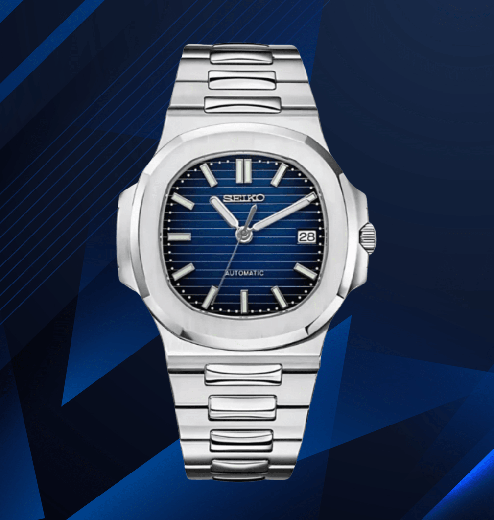 Seiko Mod Nautilus Blue