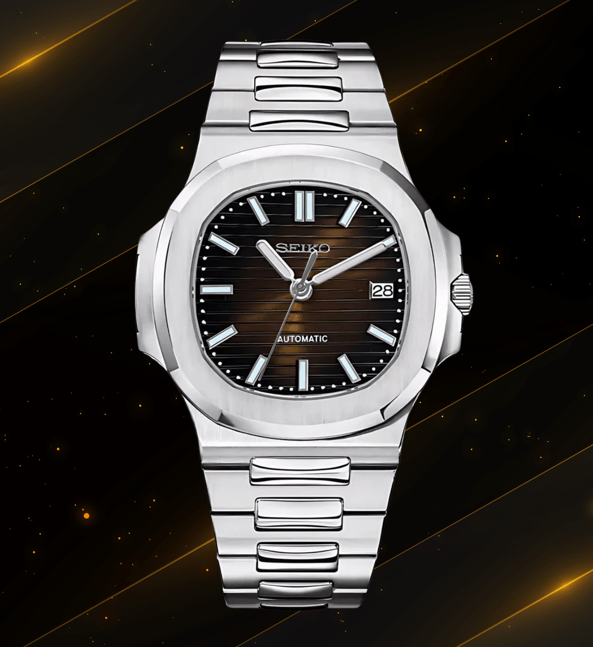 Seiko Mod Nautilus Brown