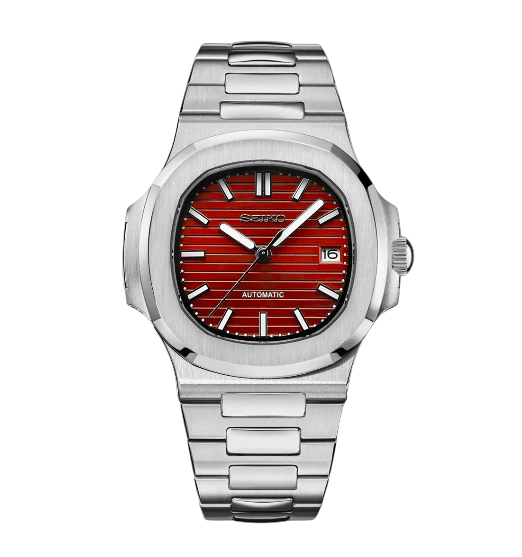 Seiko Mod Nautilus Red