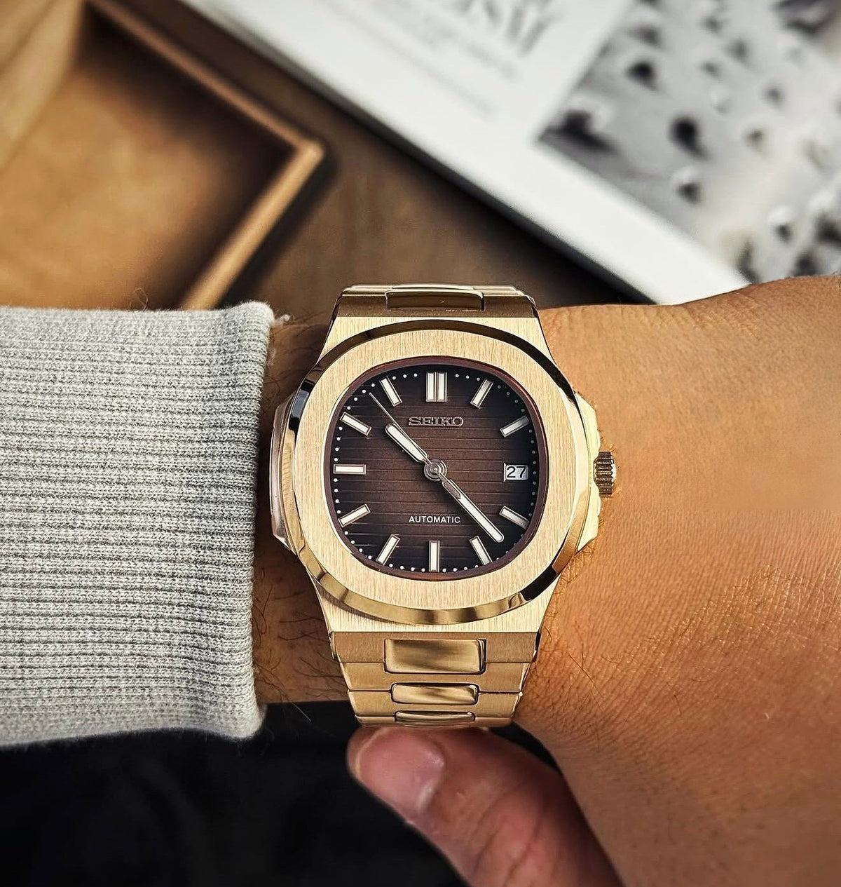 Seiko Mod Nautilus RG Chocolate