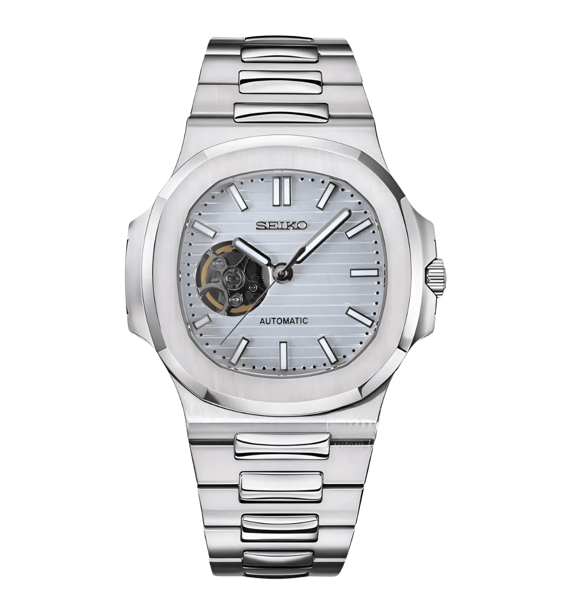 Seiko Mod Nautilus White Open Heart