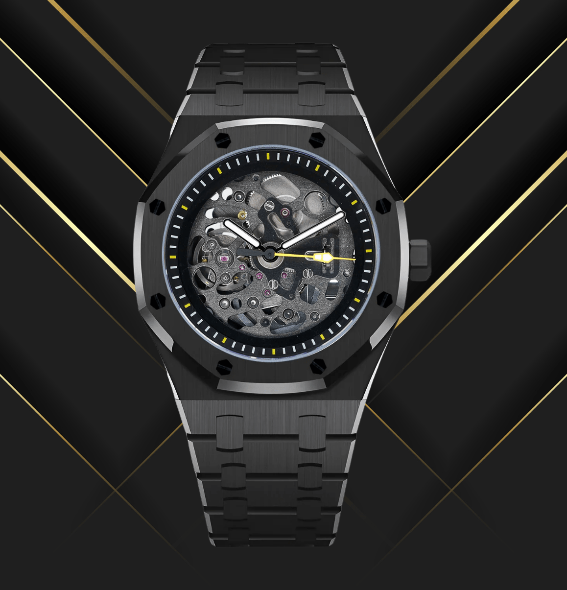 Seiko Mod Royal Oak Midnight Skeleton