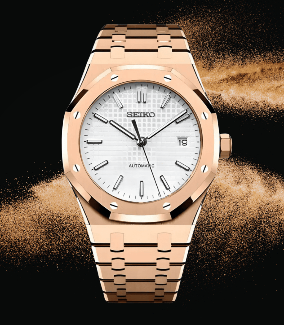 Seiko Mod Royal Oak RG White