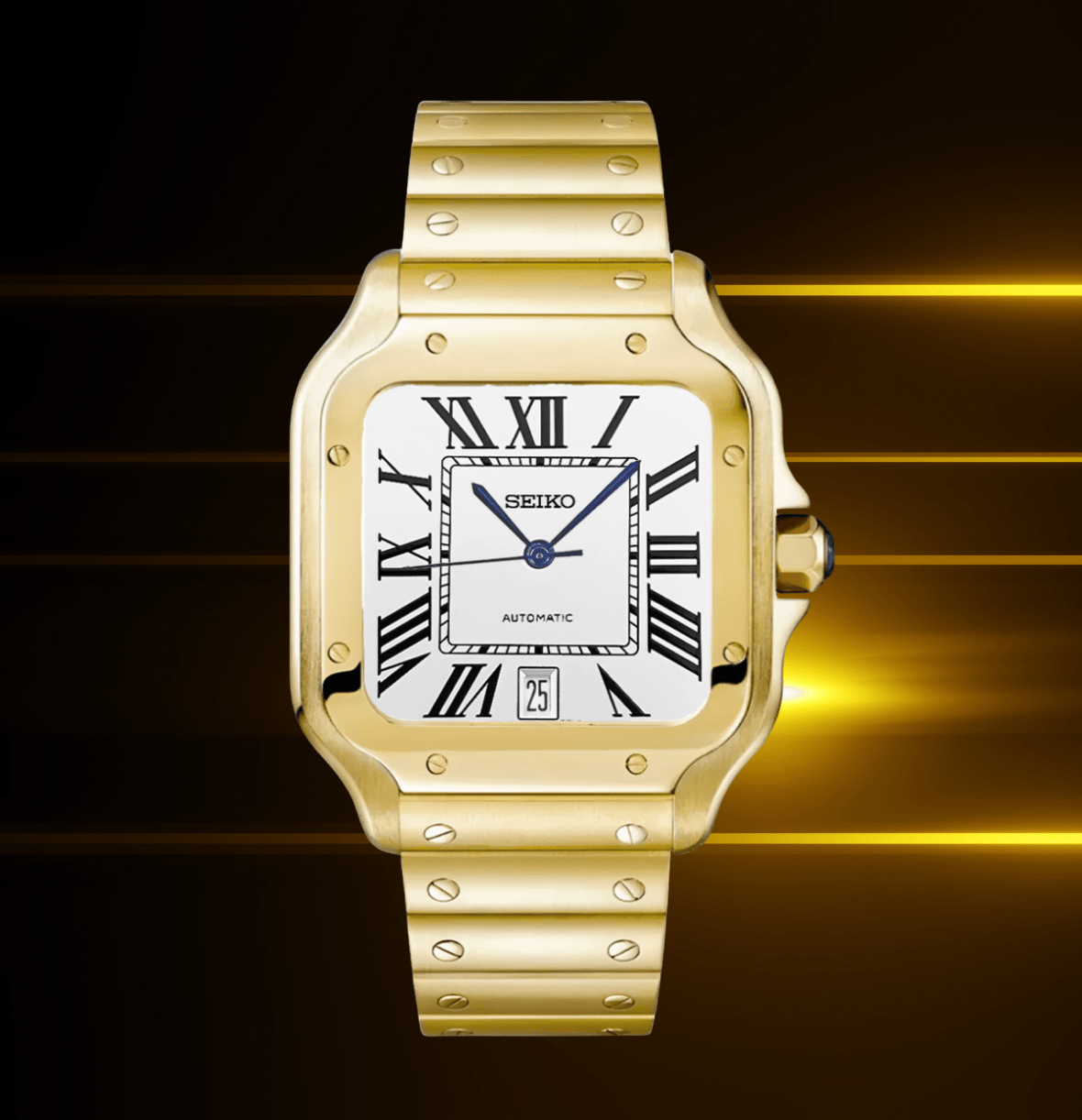 Seiko Mod Santos Full Gold