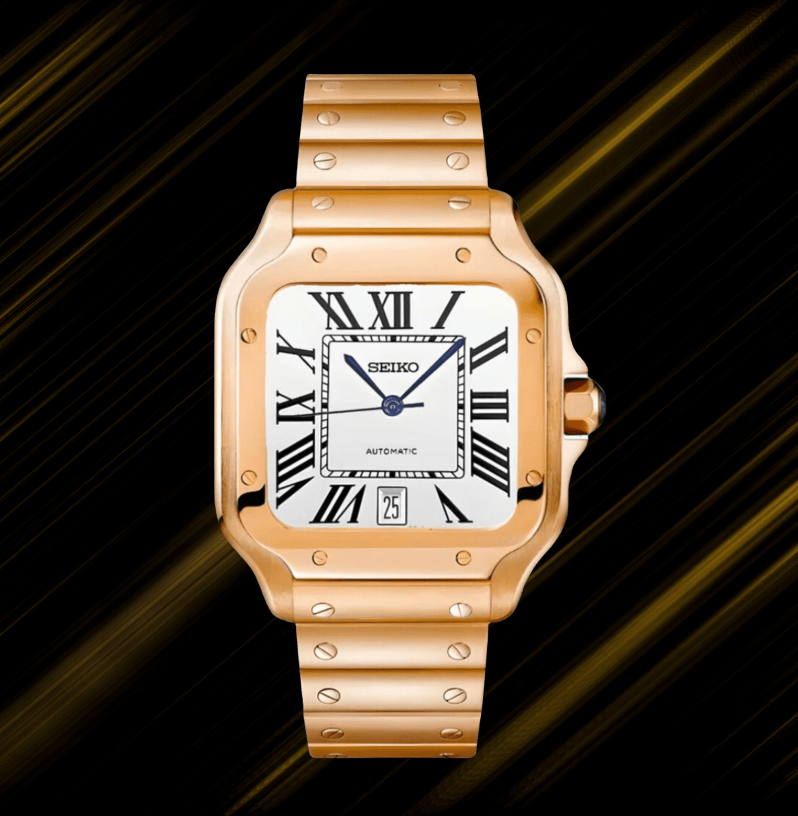 Seiko Mod Santos Rose Gold