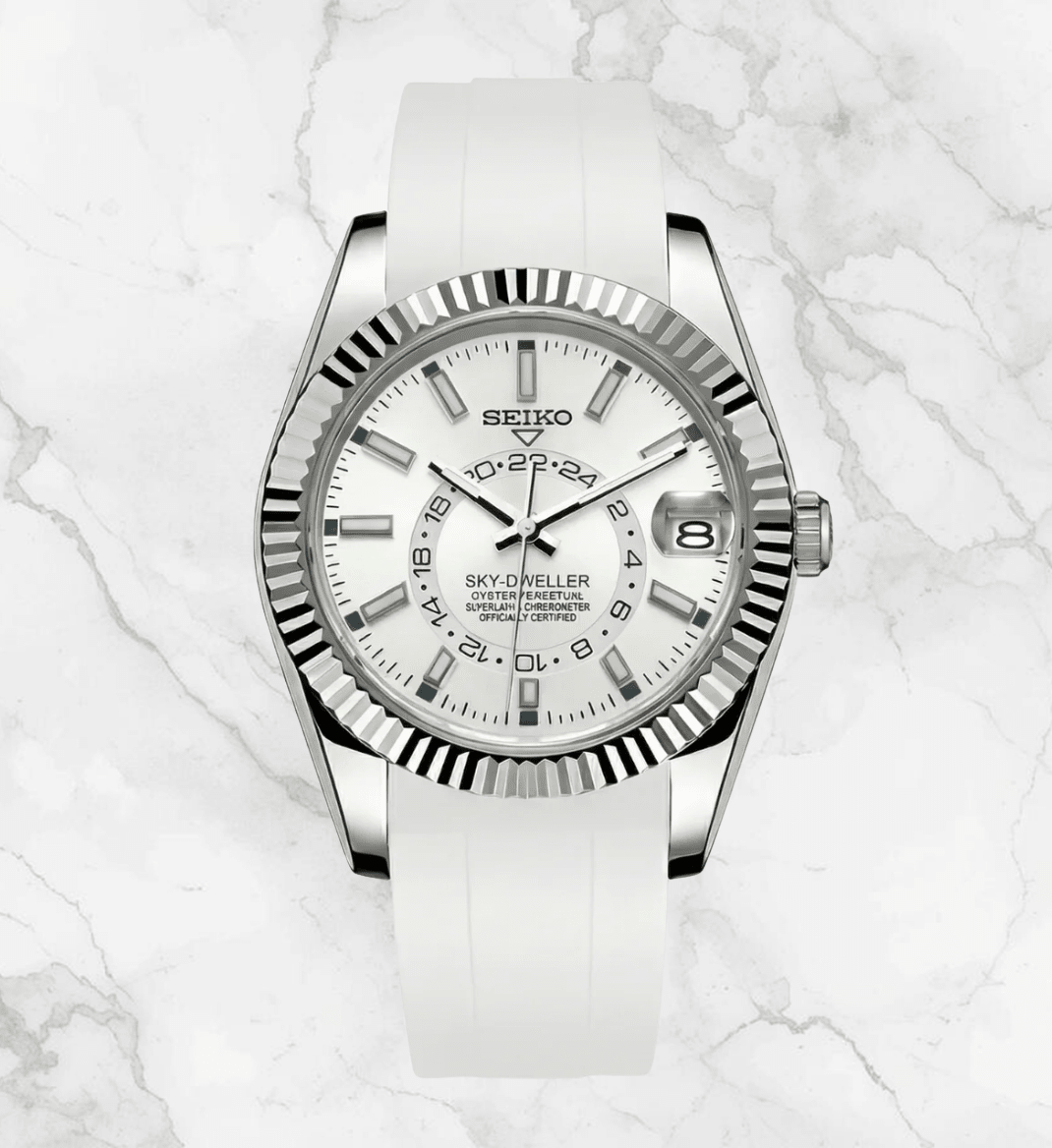 Seiko Mod Sky-Dweller Rubber White