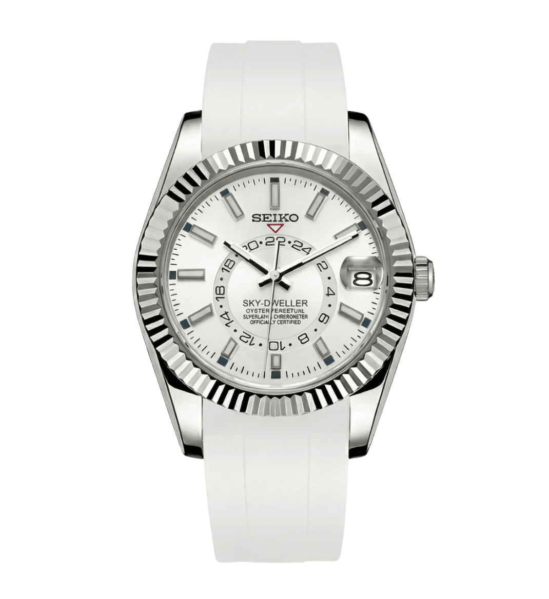 Seiko Mod Sky-Dweller Rubber White