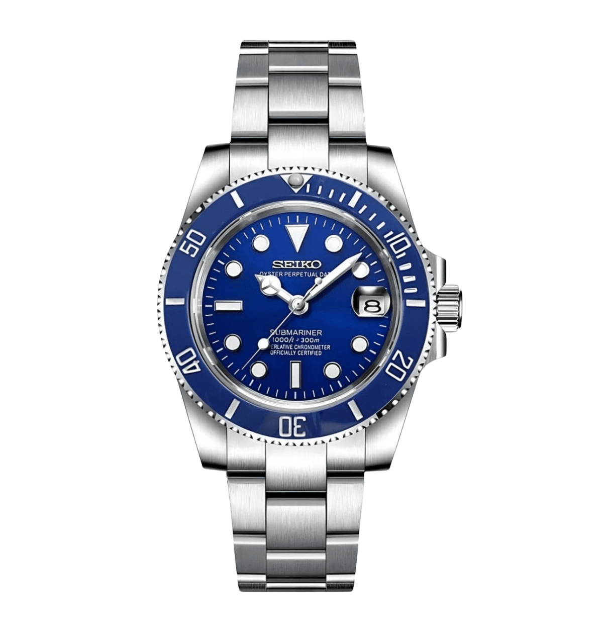 Seiko Mod Submariner Blue