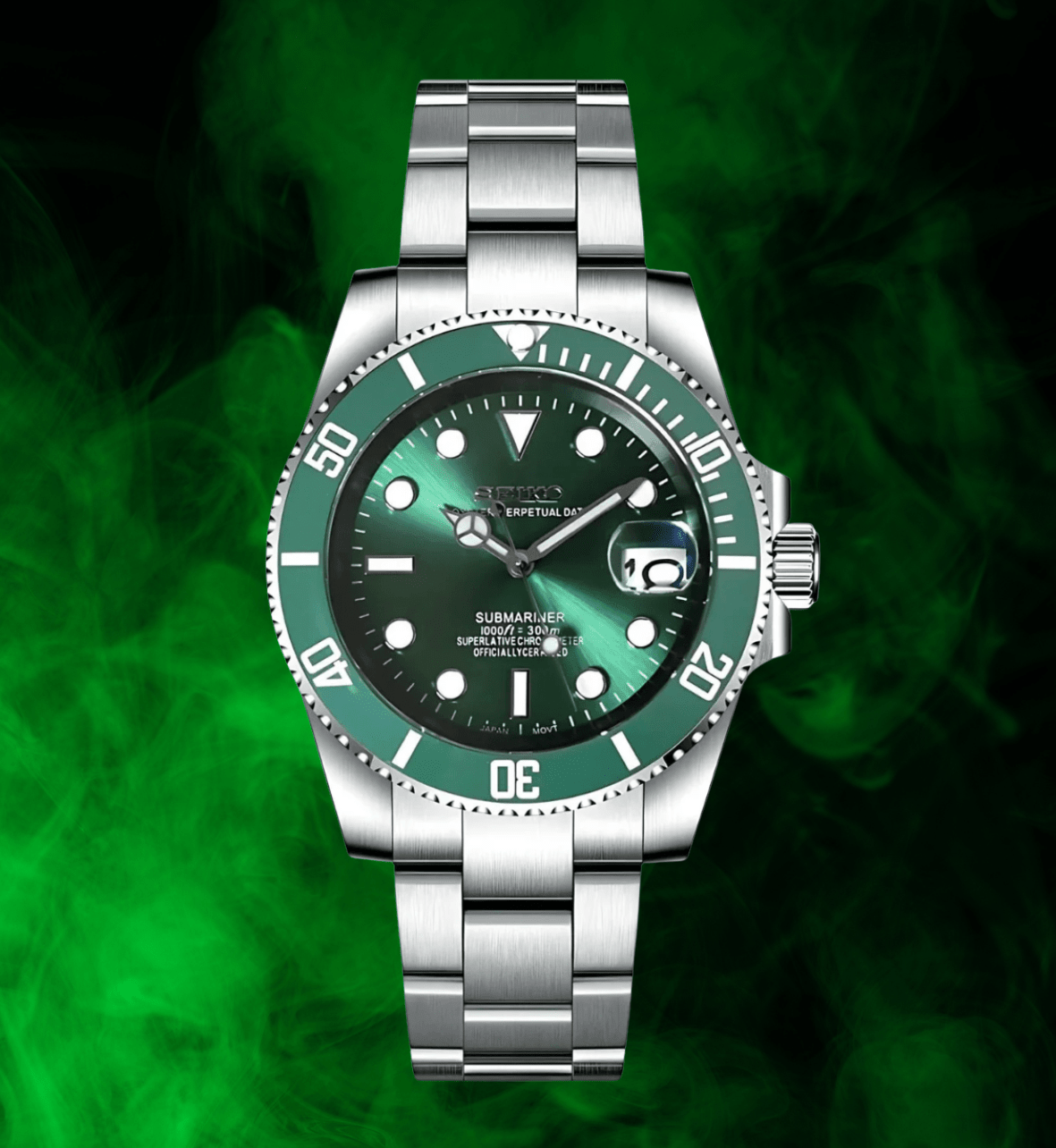 Seiko Mod Submariner Green
