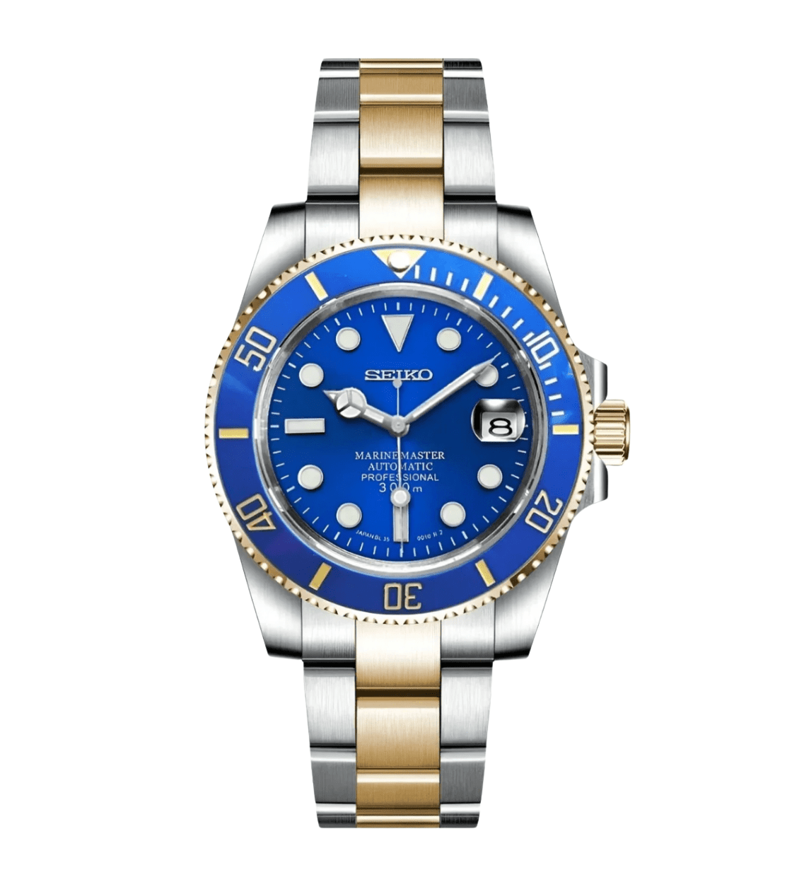 Seiko Mod Submariner Two-tone Blue