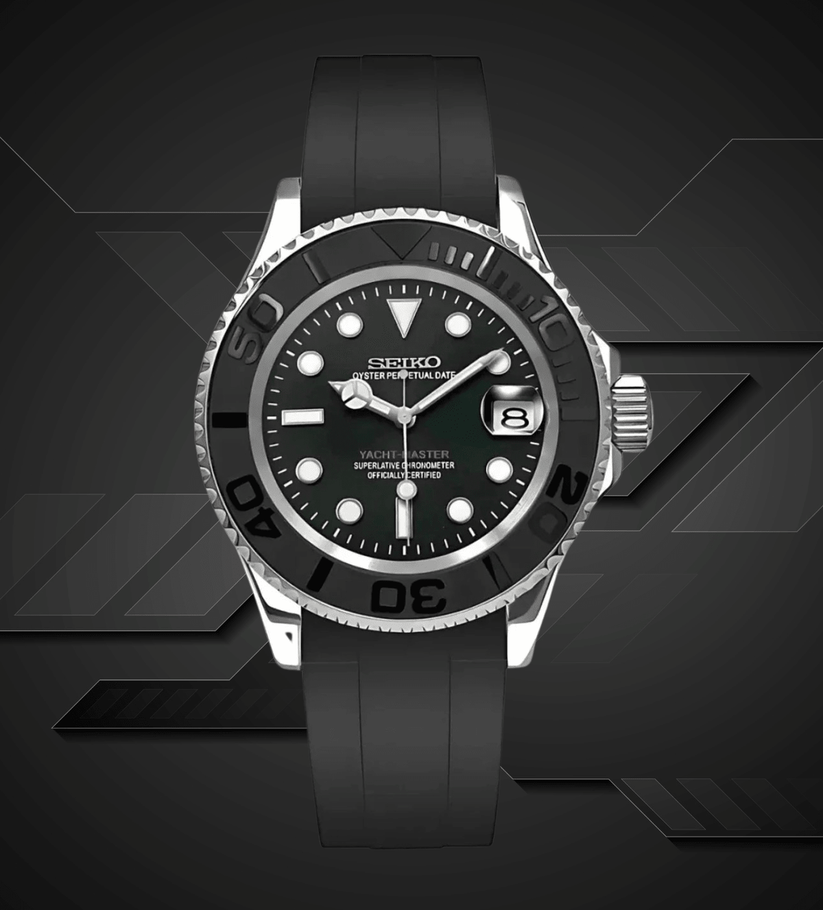 Seiko Mod Yacht Master Black