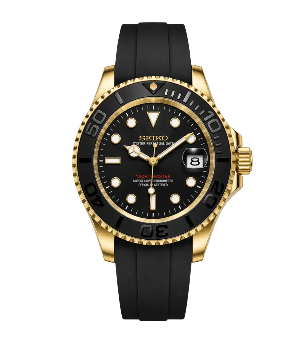 Seiko Mod Yacht Master Gold Black