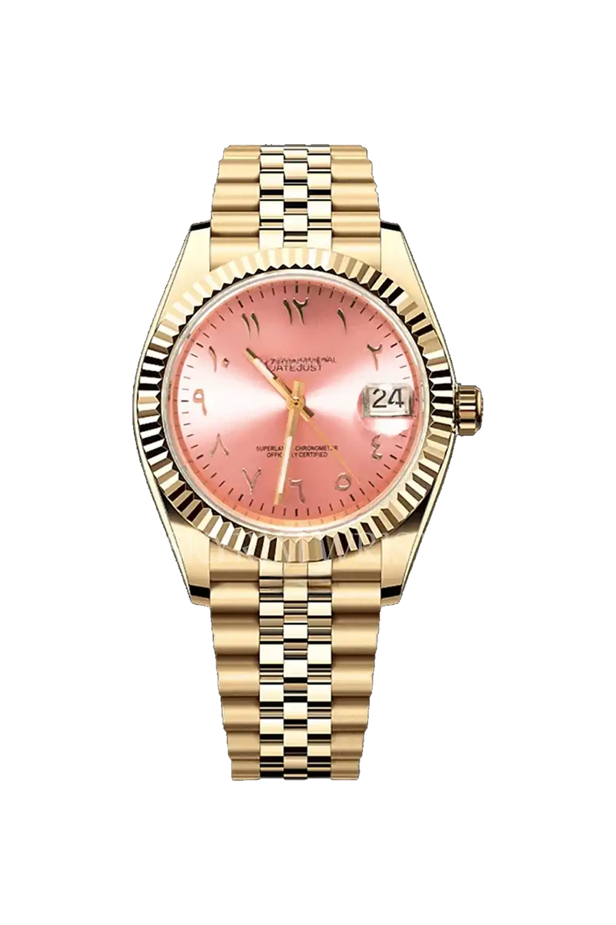 Mod Datejust Gold Arabic Pink
